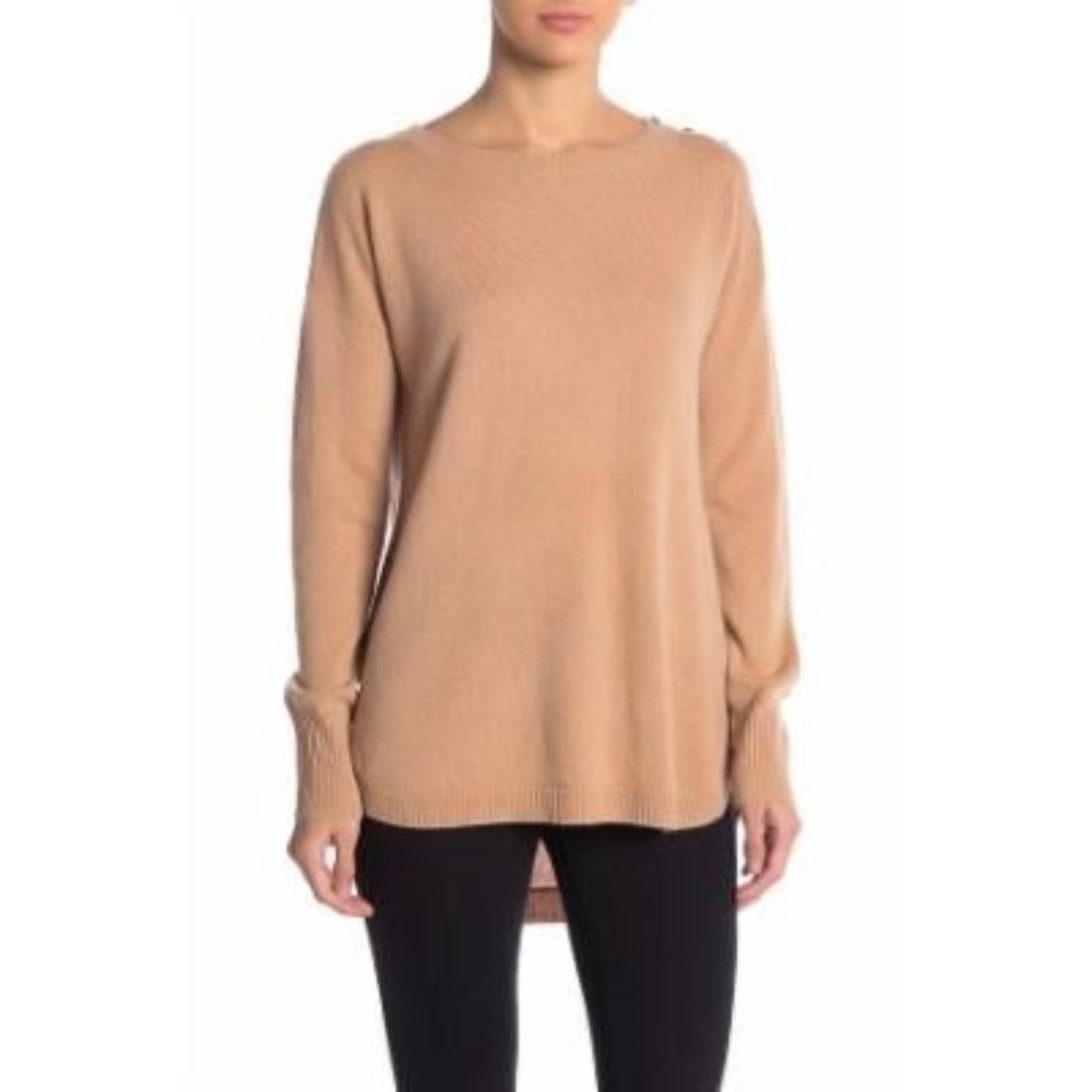 InCashmere Ribbed High/Low Cashmere Sweater - NWT - Size Small